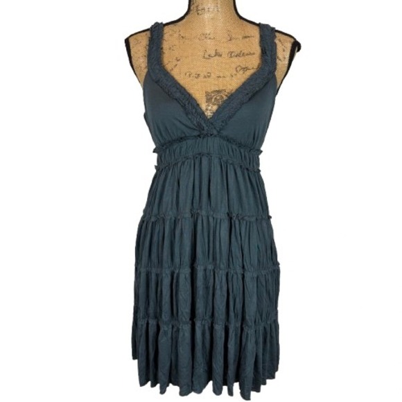 Velvet by Graham & Spencer Dresses & Skirts - Velvet by Graham & Spencer Babydoll Tiered Mini Dress Gray Fairycore Size Medium